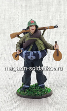 Боец РККА в плавательном костюме МПК. 1939-43 гг. СССР, 54 мм - фото