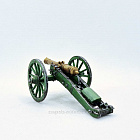 Миниатюра из олова 6-фунтовая пушка и артиллерийский расчет из семи человек, 54 мм, Студия Большой полк