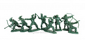 LOD006 1/2 набора Робин Гуд и "Веселые Люди", 8 фигур, цвет зеленый, 1:32, LOD Enterprises 