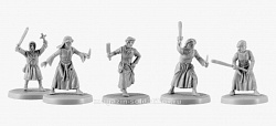 Сборная миниатюра из смолы Крестоносцы, набор №6, 4 фигуры, 28 мм, V&V miniatures