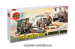 Сборная модель из пластика А 25 фунтовая гаубица с расчетом (1/76) Airfix (1305) (1305)