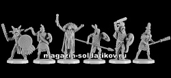 Сборная миниатюра из смолы Ацтеки, 6 фигур, 40 мм, V&V miniatures