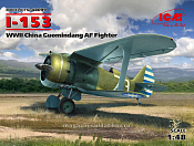 Сборная модель из пластика И-153, Истребитель ВВС Китая II МВ (1/48) ICM - фото
