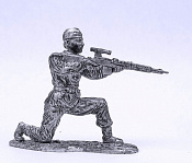 Миниатюра из олова 025 РТ Снайпер Павличенко, 54 мм, Ратник - фото