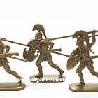 Солдатики из пластика Воины древней Эллады, набор №1 (12 шт, темная бронза) 52 мм, Солдатики ЛАД