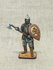 Русский воин с топором XIV в. 54 мм, Студия Большой полк - фото