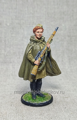 Снайпер 528-го стрелкового полка Наталья Ковшова, 1942 г., Красный фронт, 54 мм (КФ-009) (КФ-009)