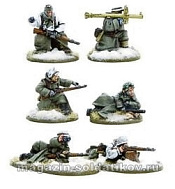 German Heer Panzerschreck, Flamethrower & Sniper teams (Winter), 28 мм Warlord - фото