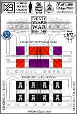 Знамена, 22 мм, Тридцатилетняя война (1618-1648), Франция, Пехота - фото