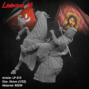 LP015 Воин Ливонского ордена на коне, тонущий, 54 мм, Ленинград 54