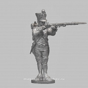 Сборная миниатюра из металла Фузилёр, стрелок 1-й линии, в кивере. Франция, 1807-1812 гг, 28 мм, Аванпост - фото
