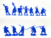 Солдатики из пластика Тевтобург: Римские легионеры (12 шт, синий) 52 мм, Солдатики ЛАД - фото