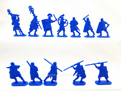 Солдатики из пластика Тевтобург: Римские легионеры (12 шт, синий) 52 мм, Солдатики ЛАД