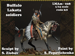 Сборная миниатюра из смолы Buffalo Lakota soldiers, 75 мм, Legion Miniatures