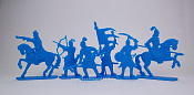 Солдатики из пластика Казахское ханство (6 шт, голубой) 52 мм, История в фигурках - фото