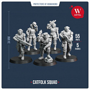 Сборные фигуры из смолы Catfolk Squad, 28 мм, Артель авторской миниатюры «W» - фото