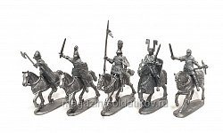 Солдатики из пластика Конные рыцари и Вольфрам. Всадники, 5 фигур (N11) (N11)