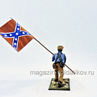 Миниатюра из олова Солдат конфедератов с флагом, 1861-65г., 54 мм, Студия Большой полк (ИЛ0269.12.06.54) (ИЛ0269.12.06.54)