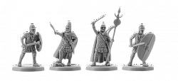Сборная миниатюра из смолы Армия Карфагена, набор №1, командование 4 фигуры, 28 мм, V&V miniatures