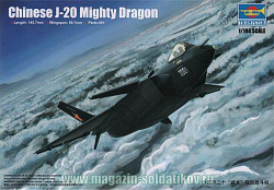 Сборная модель из пластика Самолет Chinece J-20 Mighty Dragon 1:144 Трумпетер