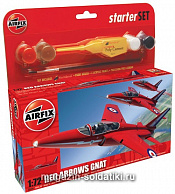 А Самолет RED ARROW GNAT (1/72) Airfix. Авиация - фото