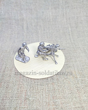 Сборная фигура из металла Пулемёт Гочкисс (пулемёт+3 фигуры расчета), 1918-1922 гг. 28 мм, Figures from Leon - фото