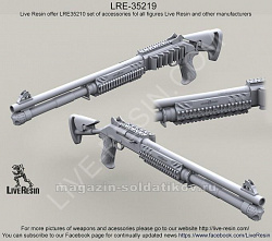 Аксессуары из смолы Тактический дробовик M1014 ( Benelli M4 Super 90) с ускорителем заряжания, 1:35, Live Resin