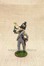 Горнист роты егерей Авангардного батальона. Брауншвейг, 1815 г., 54мм - фото