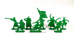Солдатики из пластика Запорожские казаки (8 шт, зеленый) 52 мм, Солдатики ЛАД