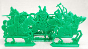 Солдатики из пластика Русские витязи. Старшая дружина (6 шт, в коробке, цвет-зелёный) Воины и битвы - фото