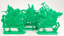Солдатики из пластика Русские витязи. Старшая дружина (6 шт, в коробке, цвет-зелёный) Воины и битвы