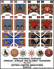ELP VL 2 Carthaginian War Elephant, Ptolomeic shield, howdah and blanket transfers - фото