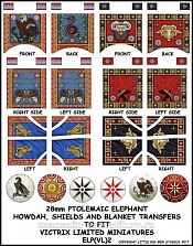 ELP VL 2 Carthaginian War Elephant, Ptolomeic shield, howdah and blanket transfers - фото