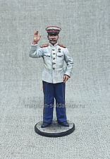 Миниатюра из олова ИЛ1160.14.01.54 Верховный главнокомандующий, маршал Иосиф Сталин. 1943, 54 мм, Студия Большой полк - фото