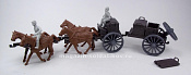 Солдатики из пластика Limber & caisson with 4 horses and 2 Union figures in gray, 1:32 ClassicToySoldiers - фото