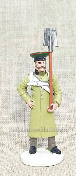 №190 - Минер 1-го Пионерного полка в шинели, 1812–1814 гг. (НапВ190) (НапВ190)