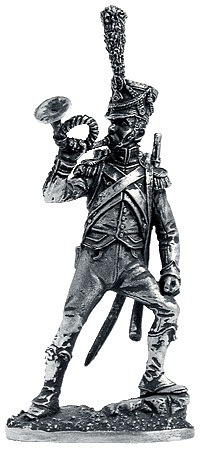 Миниатюра из металла 050. Корнет вольтижеров легкой пехоты, Франция 1809-1813 гг. EK Castings