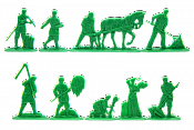 Солдатики из пластика Хлеборобы, Зелёный, Воины и битвы - фото