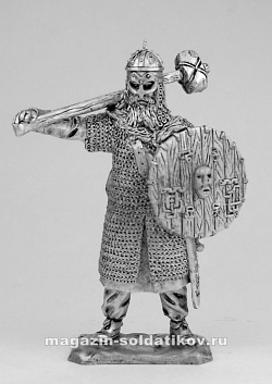 Миниатюра из металла Вождь одного из кланов викингов, IX в., 54 мм Новый век