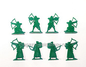 Солдатики из пластика Усиление, сарацины, стрелки (8 шт., изумрудный) 1:32, Уфимский солдатик - фото