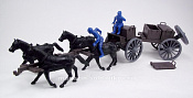Солдатики из пластика Limber & caisson with 4 horses and 2 Union figures in blue, 1:32 ClassicToySoldiers - фото