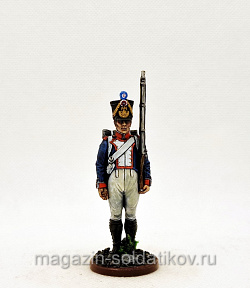 Миниатюра из олова Фузилер 61-го пехотного полка. Франция 1812-14 гг. 54 мм,Студия Большой полк (ИЛ0389.12.03.54) (ИЛ0389.12.03.54)