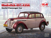 Сборная модель из пластика Москвич-401-420А, Советский легковой автомобиль (1/35) ICM - фото
