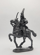 Солдатики из пластика Конный самурай в высоком головном уборе - фото