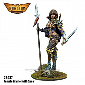 Сборная миниатюра из смолы Female Warrior with Spear,First Legion - фото