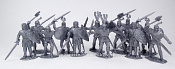 Солдатики из пластика Knights afoot 10 figures (silver) 1:32, Timpo - фото