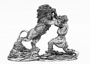 Миниатюра из олова 692 РТ Геракл со львом, 54 мм, Ратник - фото