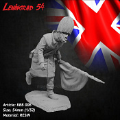 Сборная миниатюра из смолы Знаменосец - Британская Армия, 54 мм, Ленинград 54 - фото