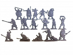Материал - двухкомпонентный пластик Неандертальцы, Полный сет, 16 шт., Серый Воины и битвы