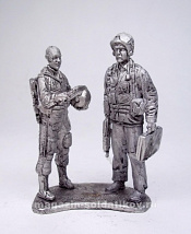 Миниатюра из олова 127 РТ Комэск и штурман полка ВКС России (на единой подставке), 54 мм, Ратник - фото